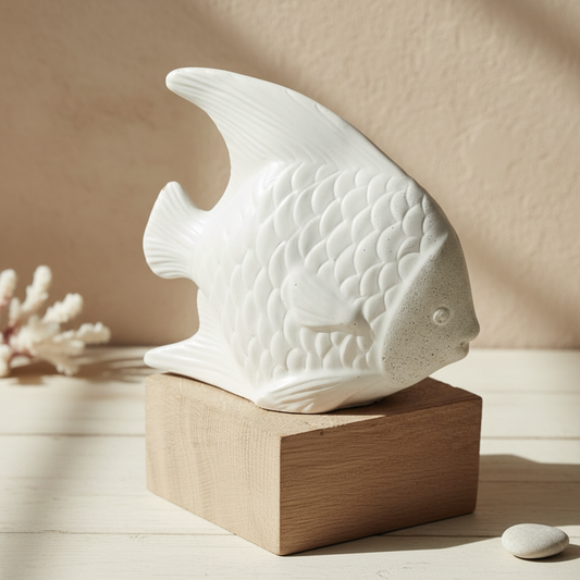 Le poisson tropicale PISCIS en béton, fabrication artisanale