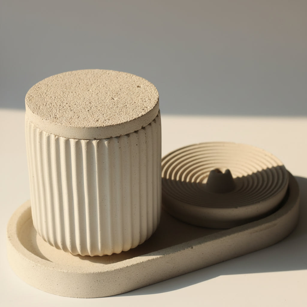 Le pot et son couvercle STRIA, artisanat français