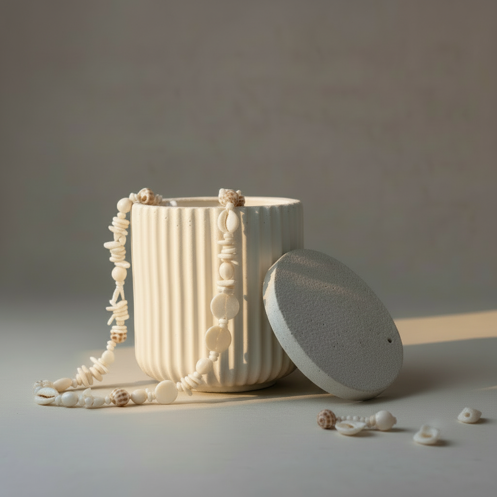 Le pot et son couvercle STRIA, artisanat français